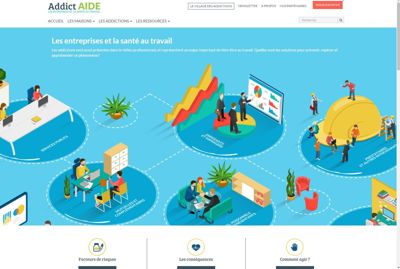 Page d'accueil de l'espace dédié aux entreprises et à la santé au travail sur le Portail Addict'Aide